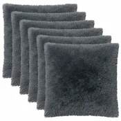 vidaXL Prevleka za blazino 6 pcs HEERLEN Antracit 65 x 65 cm PV flis
