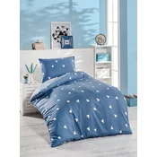 Hanah home Set Single posteljine Ucgen, 140x200cm, Teget