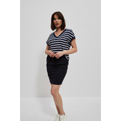 Smooth skirt above the knee - dark blue