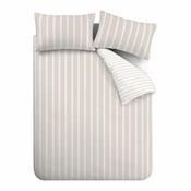 Bež bombažna podaljšana posteljnina za zakonsko posteljo 230x220 cm Ashford Stripe – Bianca