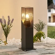Lucande stenska svetilka Fiola, 40 cm, antracit, IP54 - Sodobni - antracit, prozorno - Kovina
