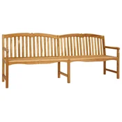 Vidaxl Ročno izrezljana klop z rose 228 x 61 x 94,5 cm Trden tikov les