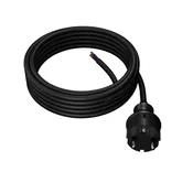 shumee Priključni kabel 4,5 m z ravnim vtičem 250 V 16 A 3 x 1 mm2 IP44 H05RR-F PP-40H črne barve W-97268