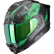 Scorpion EXO-1500 karbonska kaciga za motocikle s zracnom oblogom, crno-zelena