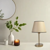 Opviq Stona lampa E27 Socket, Zlatno-Krem