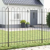 vidaXL vidaXL Ograja za vrt s sivim obrobom 10,2 x 1,5 m Jeklo, (22085873)