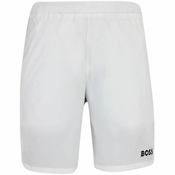 Muške kratke hlace BOSS x Matteo Berrettini Stretch-Poplin Shorts with Contrast Logo - white
