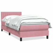vidaXL vidaXL Box spring postelja z vzmetnico roza 90x210 cm žamet, (21790714)