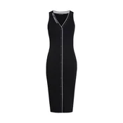 Karl Lagerfeld Pletena obleka  Strickkleid mit Logo  črna