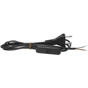 Cabletech priključna vrvica 220 V, 2P s stikalom, 1,5 m, črna, HS-804S-1,5