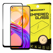 Kaljeno steklo s polnim lepilom za zaščito zaslona z okvirjem za Realme 8 Pro / Realme 8 črno
