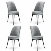 HANAH HOME Set 4 stolice Dexa Grey Black