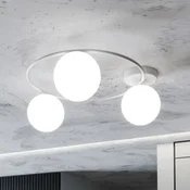 EMIBIG LIGHTING Stropna svetilka Ascella, bela/opalska, 74 cm, s 3 svetlobnimi viri - Dnevna soba/jedilnica - Sodobni - bela, bela opalna - Kovina