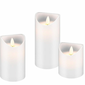 Goobay LED bela namizna sveča 7.5x10/12.5/15cm set 3