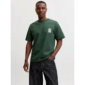 JACK & JONES Majica JWHMaine temno zelena/volneno bela
