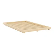 Krevet od masivnog bora bez uzglavlja s podnicom 120x200 cm u prirodnoj boji Dock – Karup