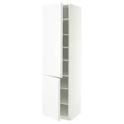 METOD Visoki element s policama/2 vrata, bela/VOXTORP mat bela vertikalna rucka, 60x60x220 cm
