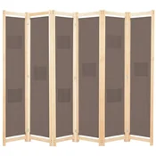 vidaXL Paravan 6-delni 240x170x4 cm rjavo blago