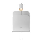 Nordlux - Stenska svetilka s polico in USB ROOMI 1xGU10/8W/230V bela