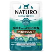shumee Naturo | Brez žitaric in glutena | Vrečka za pse 100 g - Raca in piščanec v omaki 100 g