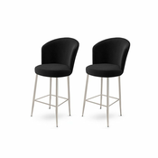 HANAH HOME Set 2 barske stolice Alte Black Chrome