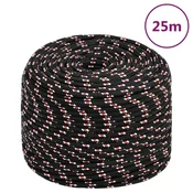 Vidaxl vidaXL Jadralna vrv, črna, 8 mm, 25 m, polipropilen