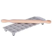 24-compartment ravioli mould, with rolling pin, 32 x 32 mm - Zokura