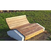Casa Padrino park lounger - garden lounger natural/gray 120 cm - Outdoor & park furniture