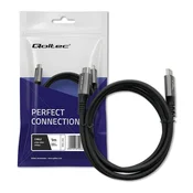 Qoltec USB4 ultra hitri kabel | USB-C PD 240W | Thunderbolt 3/4 | 4K | 40 Gb/s | 1 m | črne barve