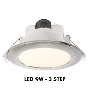 Planetitaly Vgradni reflektor 90mm okrogel LED 9W 3 stopnice stropne pisarniške svetilke za hodnik 230V, (20554215)