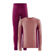Craft CORE DRY BASELAYER SET J, otroško perilo, roza 1909713