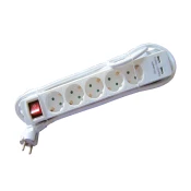 PP515P 2USB 5V 0,5A podaljševalna vtičnica 5/1,5