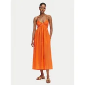 Selmark Poletna obleka BO696 Oranžna Relaxed Fit