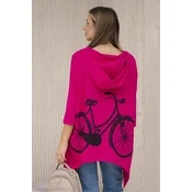 Sweatshirt with fuchsia bicycle print