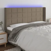 LED uzglavlje smedesivo 203 x 16 x 118/128 cm od tkanine