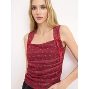 Trendyol Top zelena/burgund