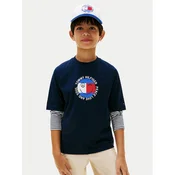 Tommy Hilfiger Majica Smiley Flag KB0KB10269 Mornarsko modra Regular Fit