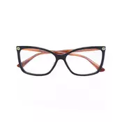 Gucci Eyewear - rectangular contrast arm glasses - women - Black