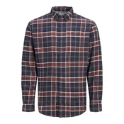 JACK & JONES Srajca Joshua Buffalo  marine / oranžna / bela