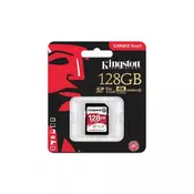 KINGSTON spominska kartica SDXC 128GB Canvas React Class10 UHS-I U3 (SDR/128GB)
