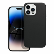 Maska Leather Mag Cover od eko kože s ugradenim magnetnim obrucem za iPhone 14 Pro - black