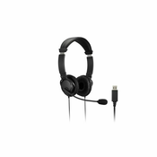 Kensington K33065WW naglavne slušalice i slušalice s ugrađenim mikrofonom Žičano Obruč za glavu Ured / pozivni centar USB Tip-A Crno