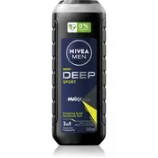 Nivea Gel za prhanje za obraz, telo in lase za moške Deep Sport Men (Body, Face & Hair Shower Gel) (Neto kolieina 500 ml)