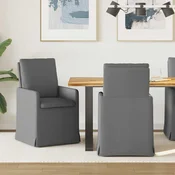 vidaXL Jedilni stoli 2 pcs Temno siva 57 x 67 x 98 cm blago