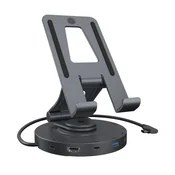 IcyBox IB-TH100-DK vrtljiv nosilec za tablico ali telefon z USB-C priključkom