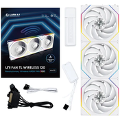 LIAN LI ventilator za ohišje UNI FAN TL Wireless 120 ARGB PWM 120mm, 3 Pack + Kontroler, bel