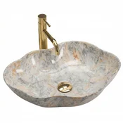 REA-U0620 - Pultni umivalnik PEARL 38x50,5 cm keramika/siva/bež./imitacija kamna