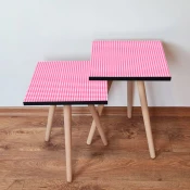 Hanah Home Set klub stolova, 2 komada Roze-Beli