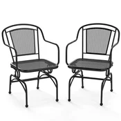 COSTWAY Set kovinskih vrtnih stolov Vrtljivi stol 2 kosa, (5000129278)
