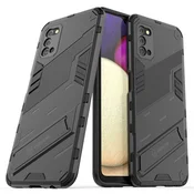 GS Ovitek za Samsung Galaxy A03s, vojaško stojalo, črn